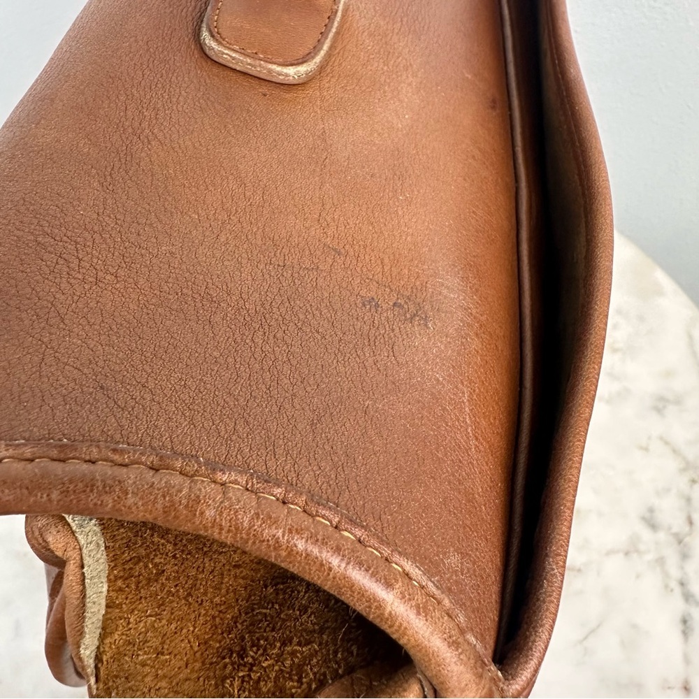 Vintage Coach British Tan Leather Carrier Brief Top Handle Bag 9800 - Picture 7 of 15